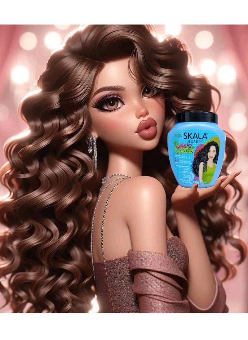 SKALA - SKALA Mais Cachos For Hair Type 3ABC - Hydrate Curls Eliminate Frizz, For Curly Hair 2 IN 1 Conditioning Treatment Cream and Cream To Comb 1000g - Image 1