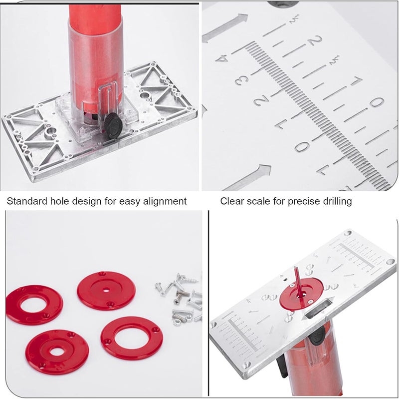 Woodworking Engraving Machine Electric Wood Milling Router Table Insert Plate Set - Image 4