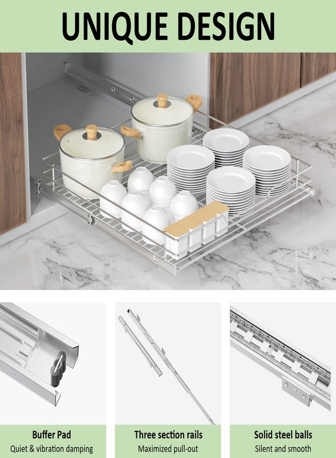 AHNR Heavy Duty Slide Out Cabinet Organizer - Pull Out Shelves, Storage for Kitchen Cabinets, 20'W*21'D - Image 2