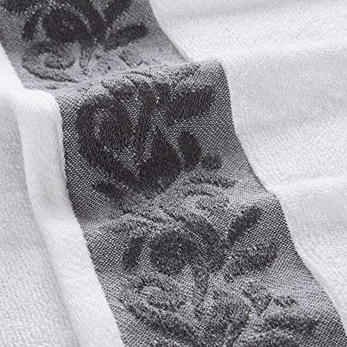 Modern Threads 600 GSM 6-Piece Towel Set with Filgree Jacquard Border Blue - Image 4