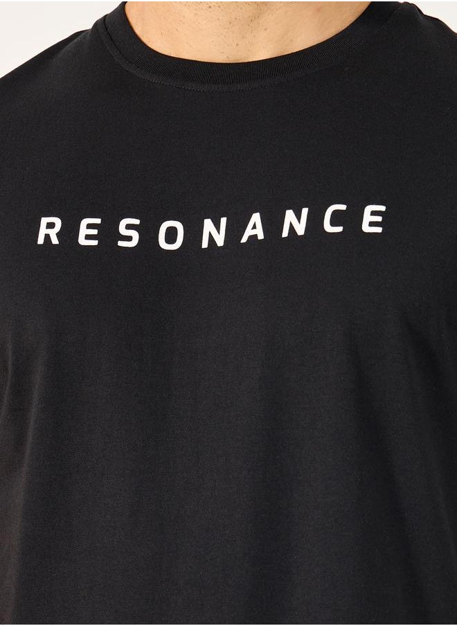 Styli Slogan Print Round Neck T-Shirt and Short Pyjama Set  - Image 3
