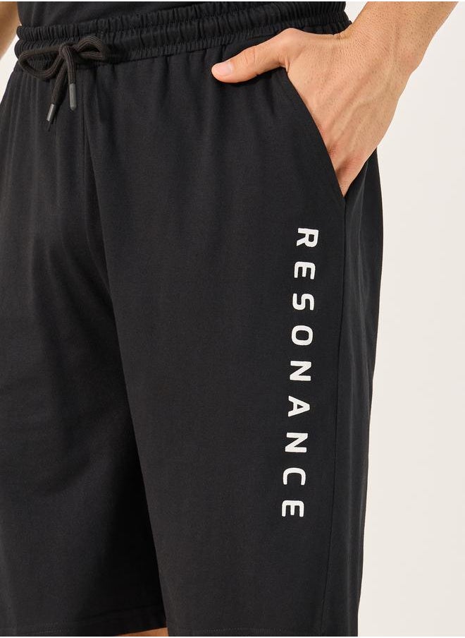 Styli Slogan Print Round Neck T-Shirt and Short Pyjama Set  - Image 4