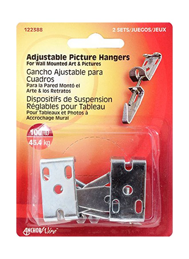 Hillman 122388 Adjustable Picture Hanger 100lbs Set of 2 - Image 2