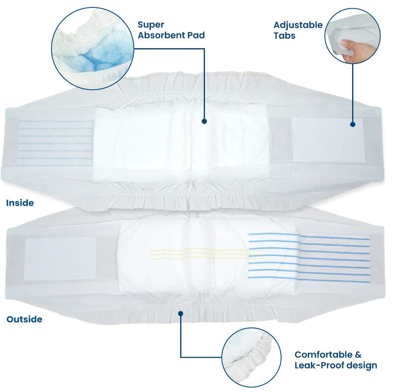 BV Dog Diapers Male Small (Waist 12-19in) Super Absorbent - 50 Count Disposable - Doggie Diapers with Wetness Indicator - Adjustable Male Dog Wraps - Ideal for Incontinence/Training - Image 3