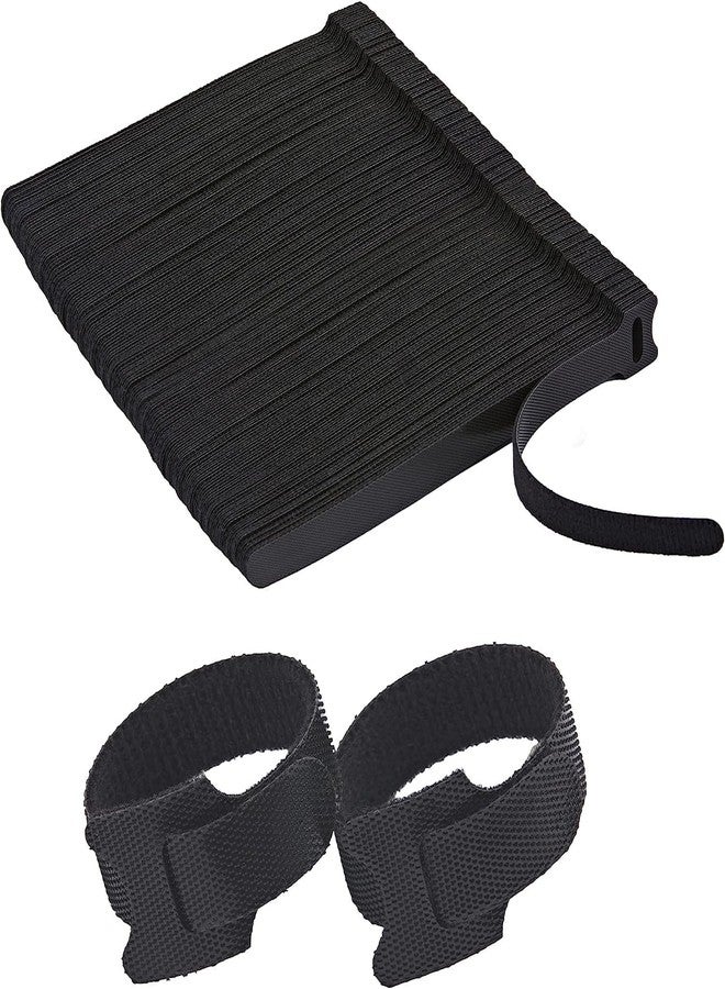INOVERA (LABEL) 300 Pieces Cable Organizer Hook & Loop Tape - Wire/Cord Holder Management Strap - Reusable Hook & Loop Ties for PC, TV, Desk, WFH Accessories - Black - Image 1