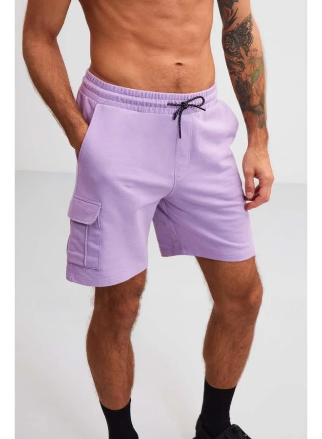 GRIMELANGE Grimelange Fremont Men's Cargo Pocket Lilac Shorts