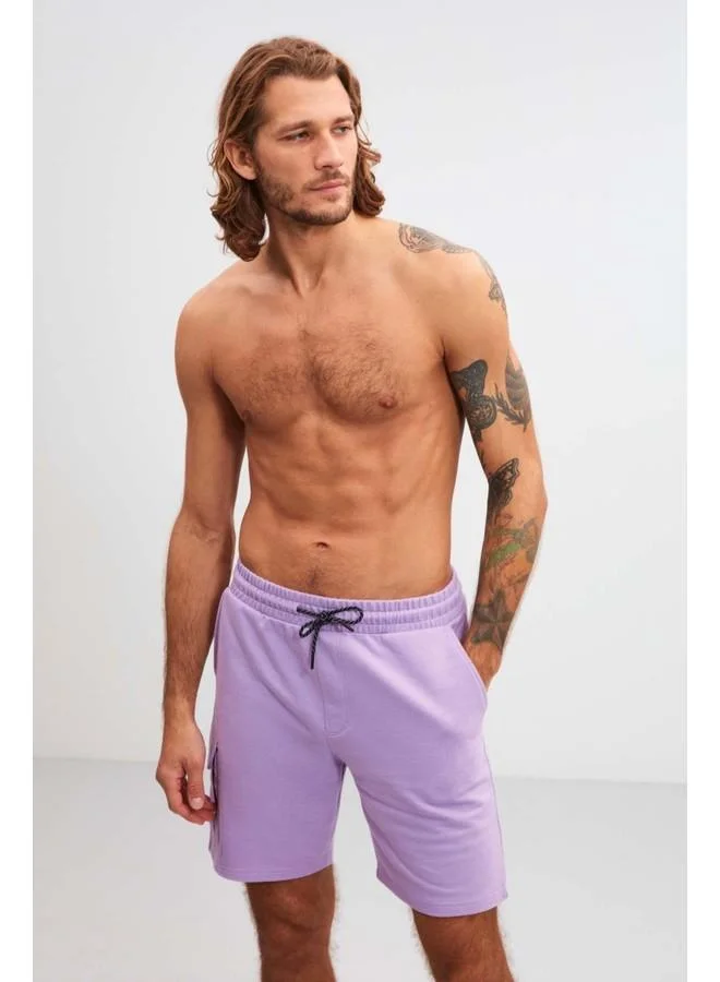 GRIMELANGE Grimelange Fremont Men's Cargo Pocket Lilac Shorts