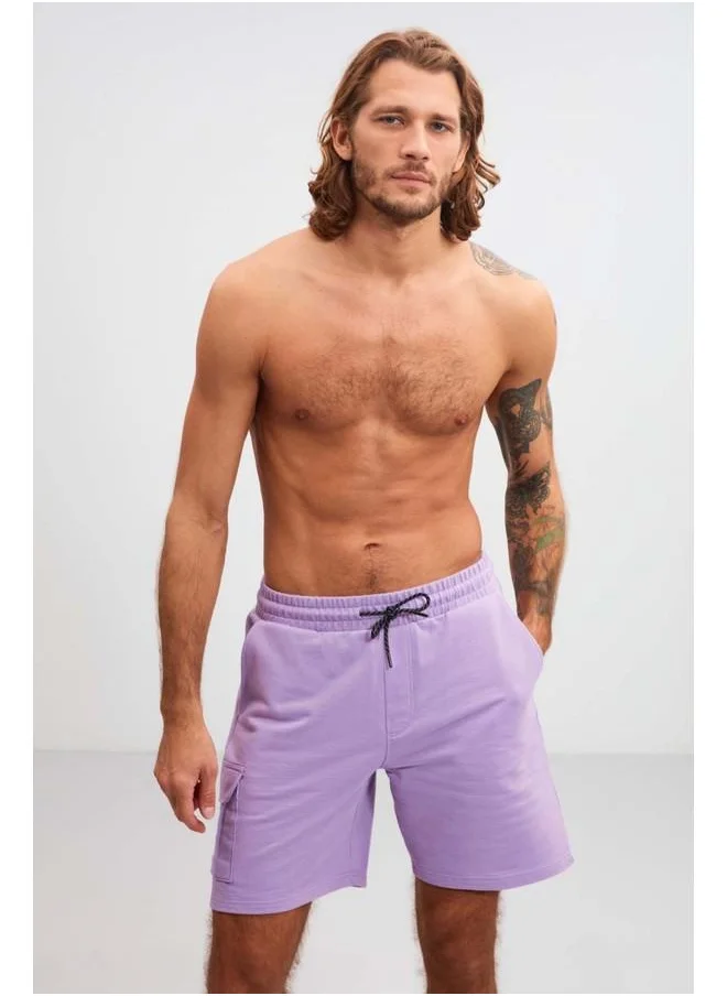 GRIMELANGE Grimelange Fremont Men's Cargo Pocket Lilac Shorts