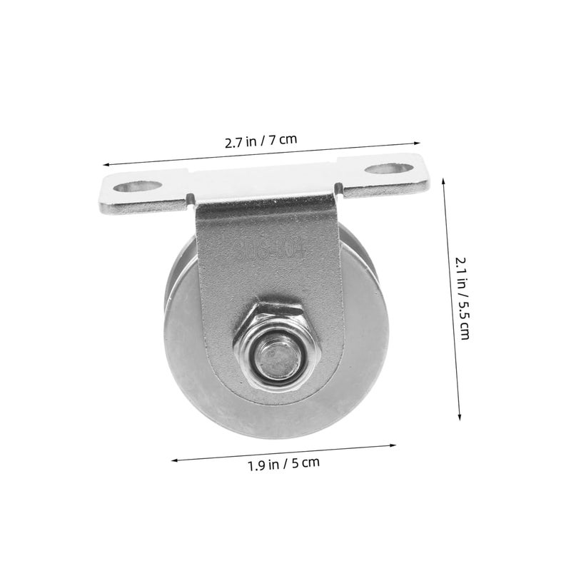 بكرة البكرة ذات الأخدود على شكل حرف U من الفولاذ المقاوم للصدأ، قطعتان لأنظمة سكك أبواب البوابات المنزلقة - Image 3