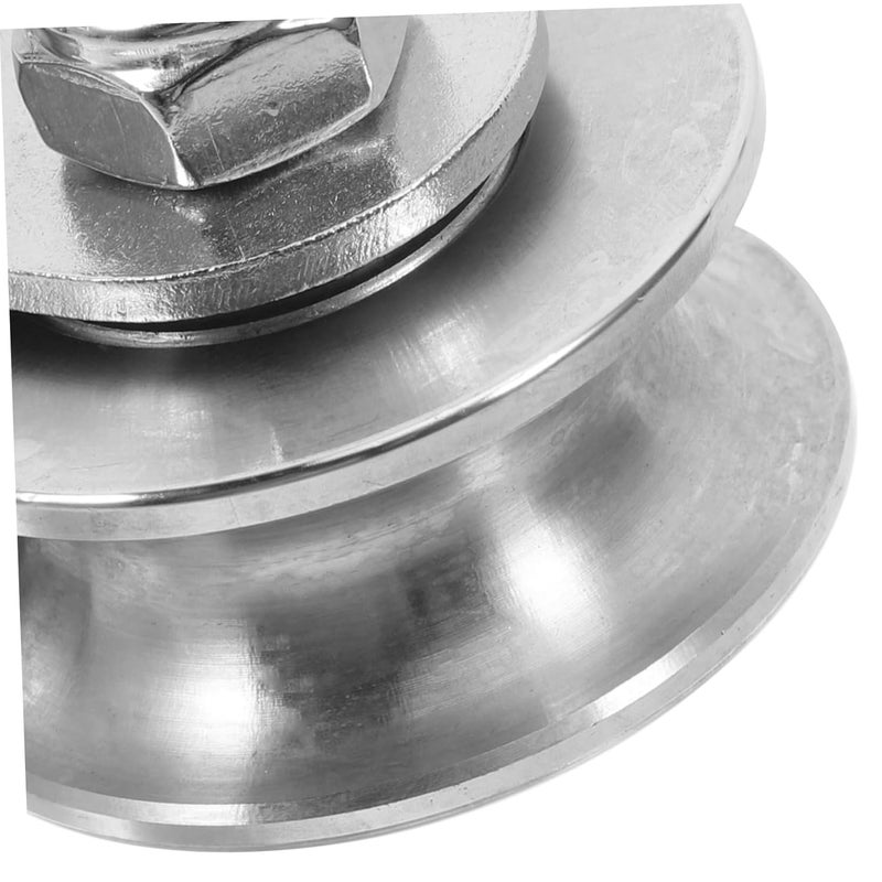 بكرة البكرة ذات الأخدود على شكل حرف U من الفولاذ المقاوم للصدأ، قطعتان لأنظمة سكك أبواب البوابات المنزلقة - Image 4