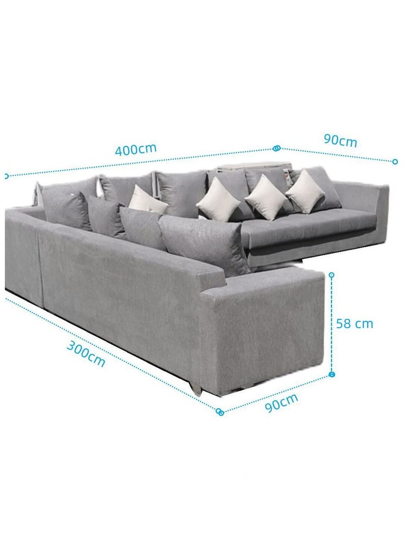 AAF FURNITURE New Designs 8 seat Light Luxury Modern L Shape Fabric Sofa Furniture for Livingroom Without Pillow 400x300x58  - Image 2