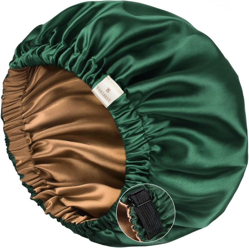 YANIBEST Silk Bonnet Satin Bonnet for Sleeping Women and Men, Adjustable Double Layer Hair Bonnet for Curly Braids Hair