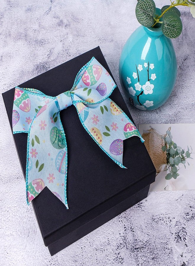 SIMISI RIBBON Wired Burlap Ribbon Easter Egg Bunny Ribbons Craft Ribbon for Easter Day DIY Present Wrapping, Home Decoration, 2-1/2 inch, 6 Yards - Image 3