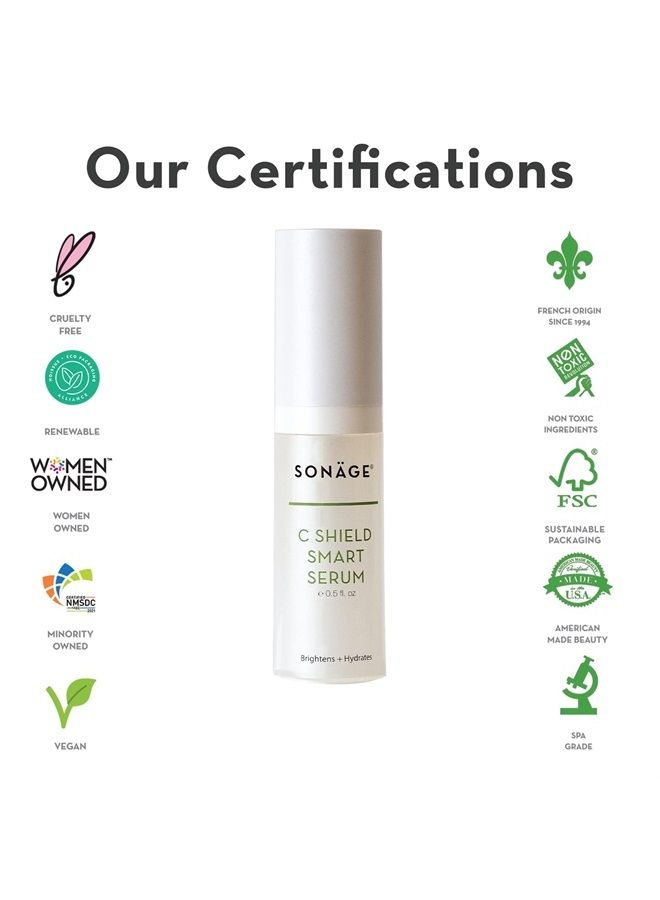 sonage Sonage C Shield Smart Serum | Fades Dark Spots, Evens Skin Tone, Brightens Skin | Infused With Hyaluronic Acid and Blue Light Shield | Gentle For All Skin Types
