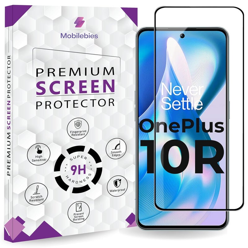 Mobilebies Premium Tempered Glass Screen Protector Guard For Oneplus 10R/ Oneplus 10T (6.7 Inch, Pack of 1) | Edge to Edge Coverage With Easy to installation kit - Image 1