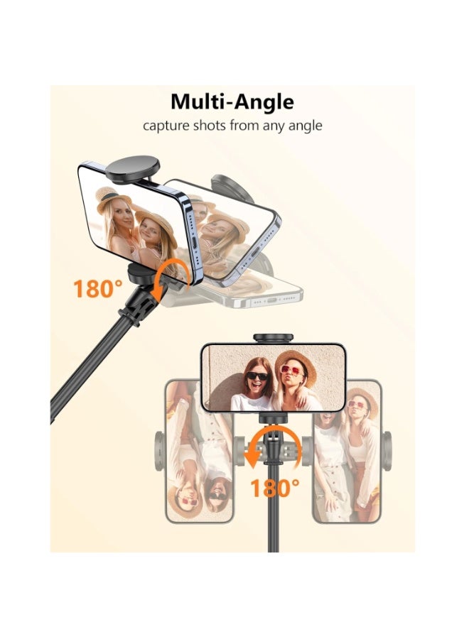 MonaPlay 69 Inch Extendable Automatic Pop-Up Tripod with Wireless Remote | Aluminum Selfie Stick Tripod for iPhone u0026 Android | 360° Rotating Phone Holder | Lightweight Travel Tripod Stand for Vlogging, Selfies u0026 Video Recording - Image 4