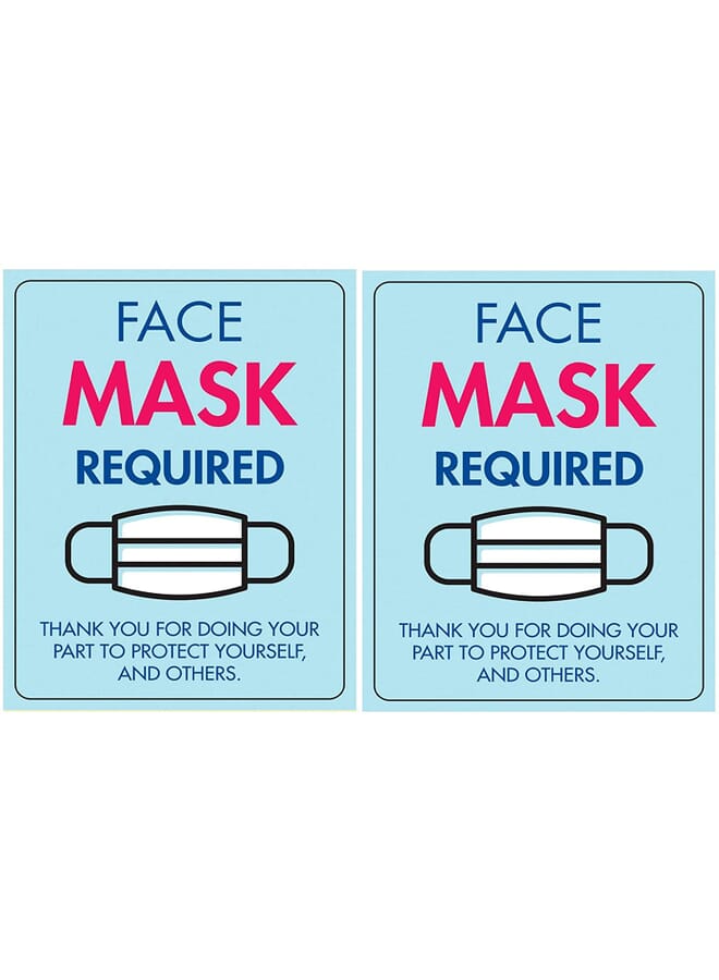 2 Pack 10 X 7,5 Signs Stickers For Business, Pleas