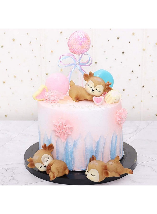 DOYIFun Pack of 6 Lovely Fawn Doe Figurines Playset Toys, Cute Deer Cake Toppers Figure Baby Shower Birthday Wedding Party Decor - Image 3
