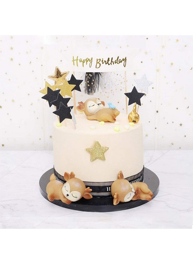 DOYIFun Pack of 6 Lovely Fawn Doe Figurines Playset Toys, Cute Deer Cake Toppers Figure Baby Shower Birthday Wedding Party Decor - Image 5