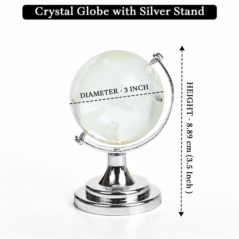 ZAICUS Crystal Ball Showpiece with Stand for Office Desk, Home Decor, Tabletop | Glass Sphere Gift for Boss, Friends, Students | Vastu Decorative Showpiece for Good Luck, Success & Positive Energy - Image 4