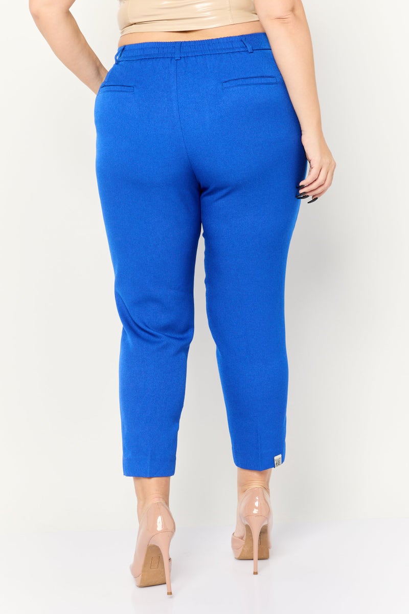 The Giving Movement Women Regular Fit Embroidered Tapered Pants, Blue  - Image 3