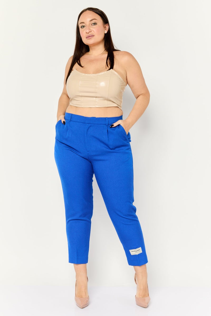 The Giving Movement Women Regular Fit Embroidered Tapered Pants, Blue  - Image 2