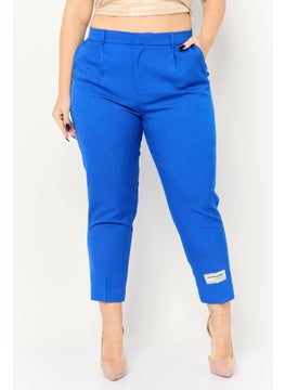 The Giving Movement Women Regular Fit Embroidered Tapered Pants, Blue  - Image 1