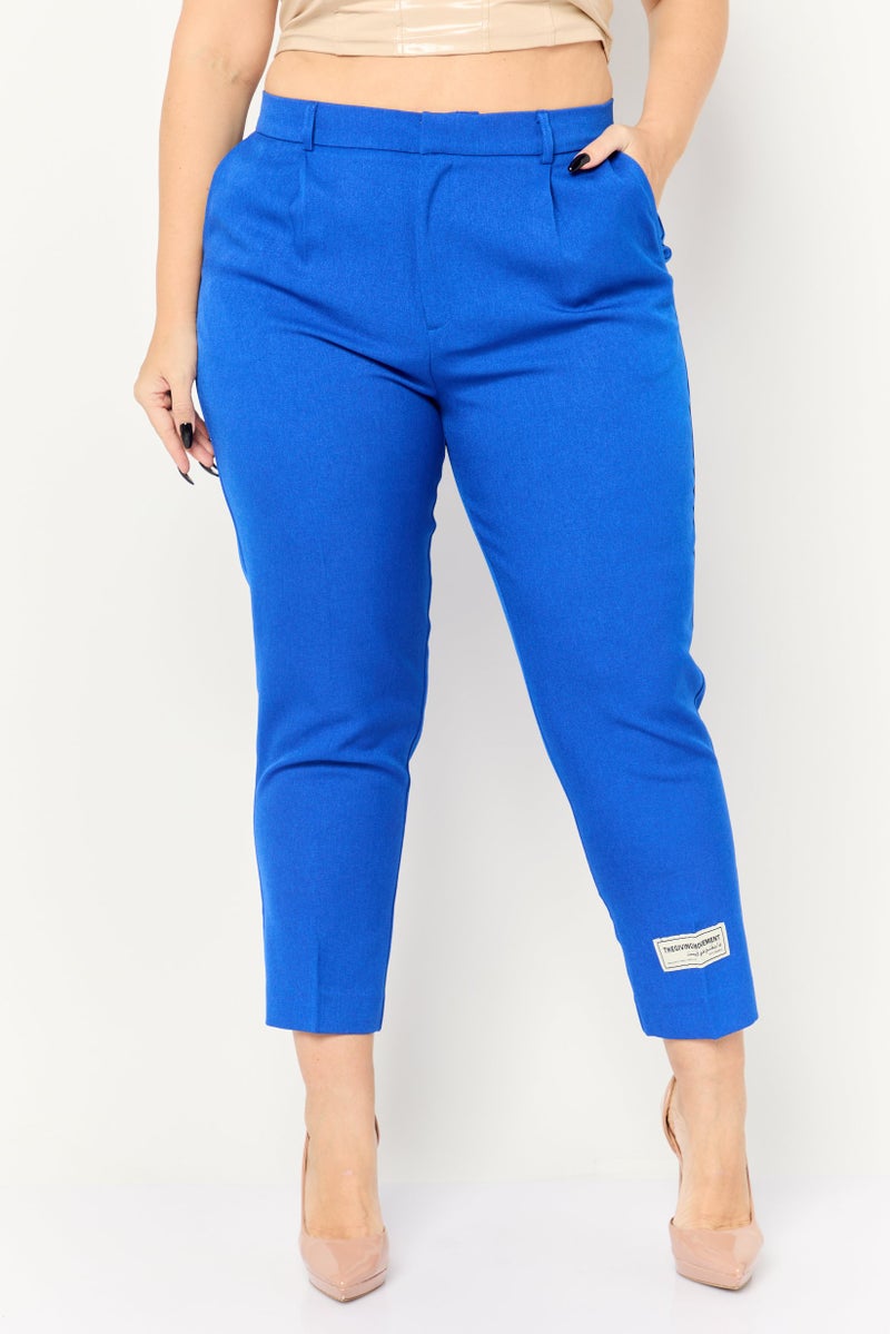 The Giving Movement Women Regular Fit Embroidered Tapered Pants, Blue  - Image 1
