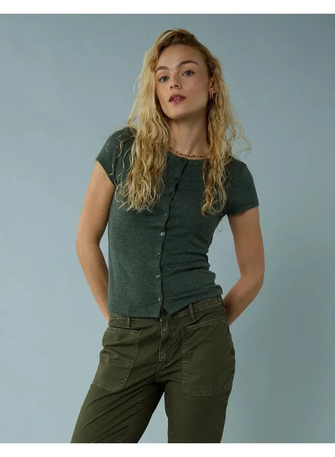 American Eagle AE Button-Up T-Shirt