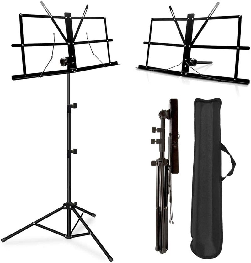 Loquat Folding Music Stand with Bag – Adjustable Height, Metal Music Stand for Practice  Performance - Image 1