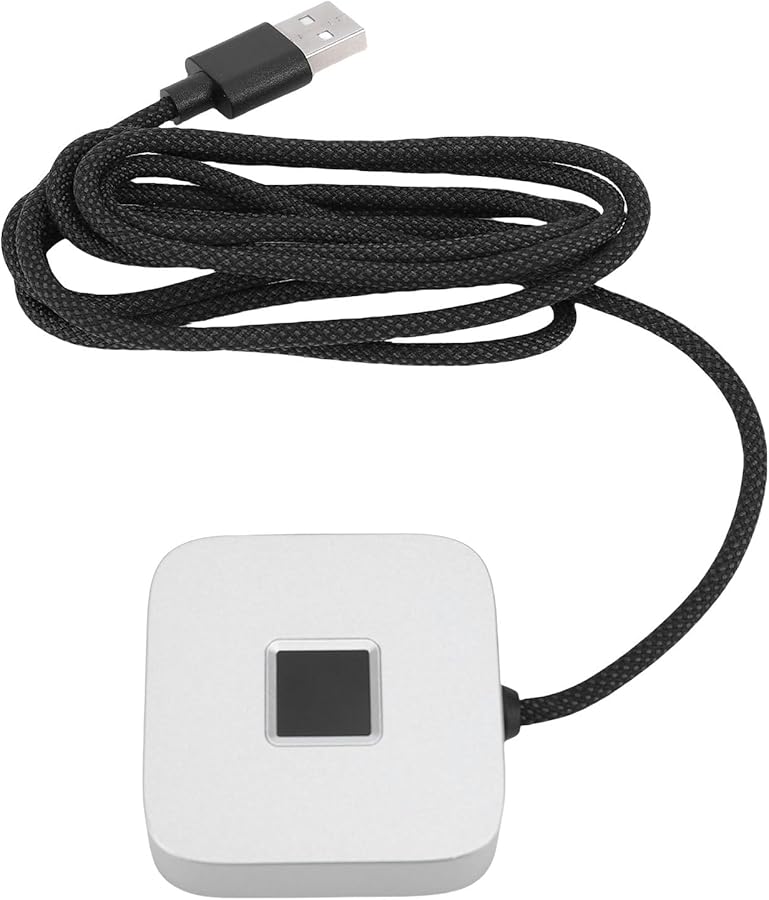 Silver USB Fingerprint Reader 360 Degree Touch Fast Recognition Biometric Scanner Dongle for PC - Image 2