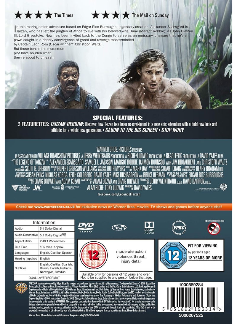 وارنر بروس. أسطورة طرزان (2016) - قرص DVD أصلي - Image 2