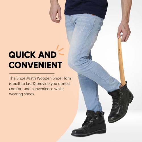 Shoe mistri Shoe Horn for Men & Women, Shoe Wearing Stick | Lightweight Wooden Material I Perfect Size (for Bag, Drawer, Home, Work, Car, Travelling etc.) - Image 2