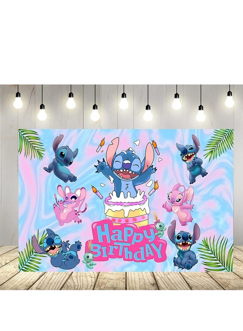 Maxsafe Summer Hawaiian Aloha Backdrop - Lilo and Stitch Baby Shower Banner, Birthday Party Supplies, Tropical Theme Decoration 
