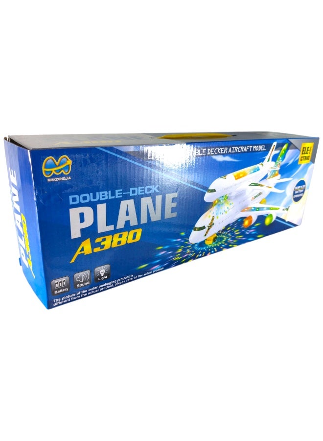 GTG TOYS A380 electric ground-based airplane, remote-controlled model, battery-operated with lights and sounds, a toy for children. - Image 2