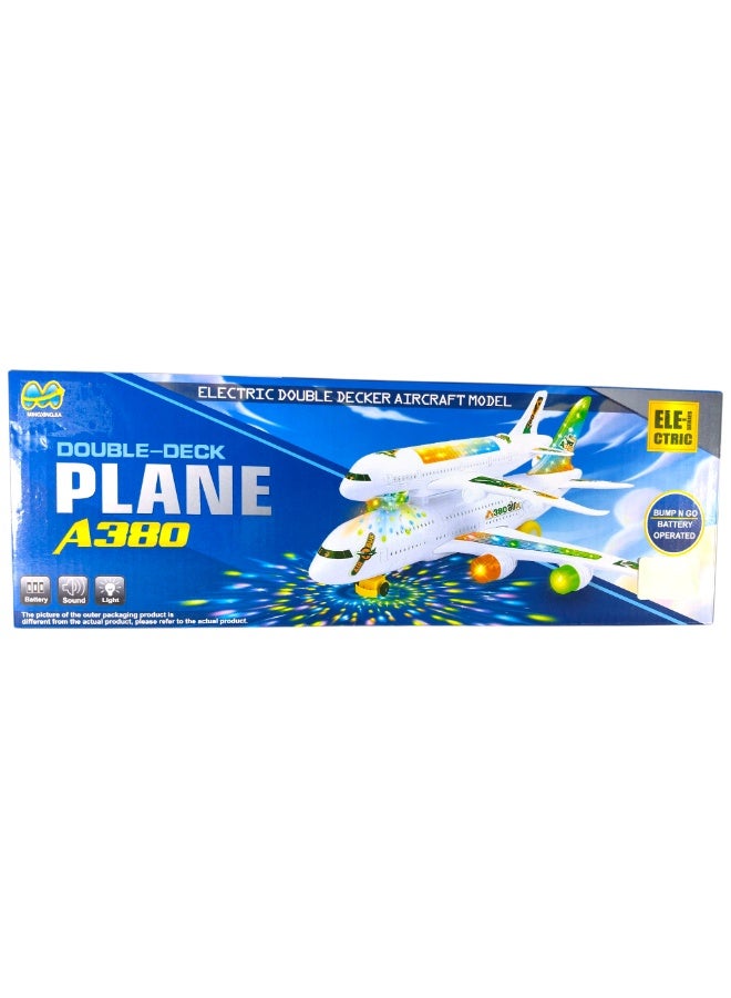 GTG TOYS A380 electric ground-based airplane, remote-controlled model, battery-operated with lights and sounds, a toy for children. - Image 1