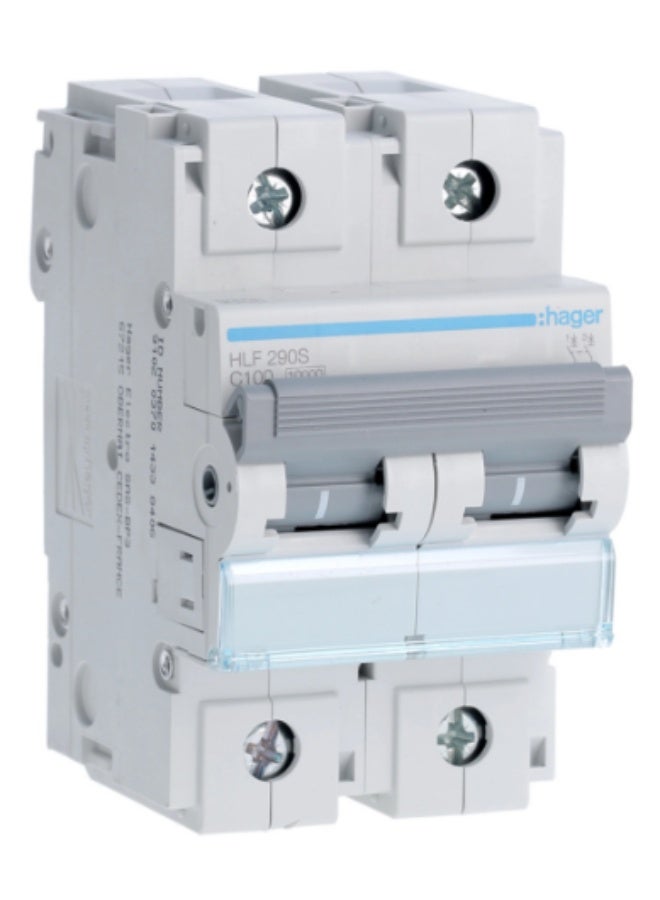 Hager HLF290S MCB 2P 100A C-Curve 10kA Miniature Circuit Breaker – Made in France