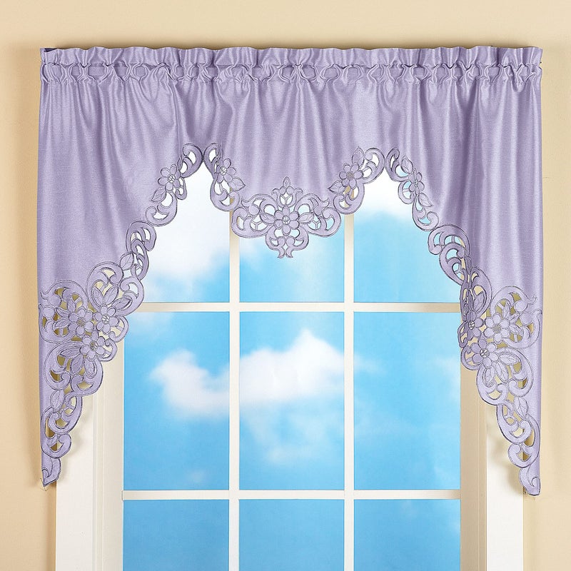 Collections Etc Elegant Scroll Window Valance Lavender 58" x 36" - Image 2