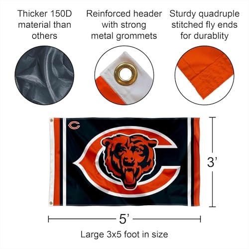 WinCraft Chicago Bears Logos Flag and Banner - Image 3