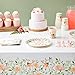 Sparkle and Bash Oh Deer Baby Shower Decoration Set Floral Deer Baby Shower Decorations for Girl Disposable Party Plates Napkins Party Cutlery Cups Pack of 145 Serves 24 Gold Pink - Image 2