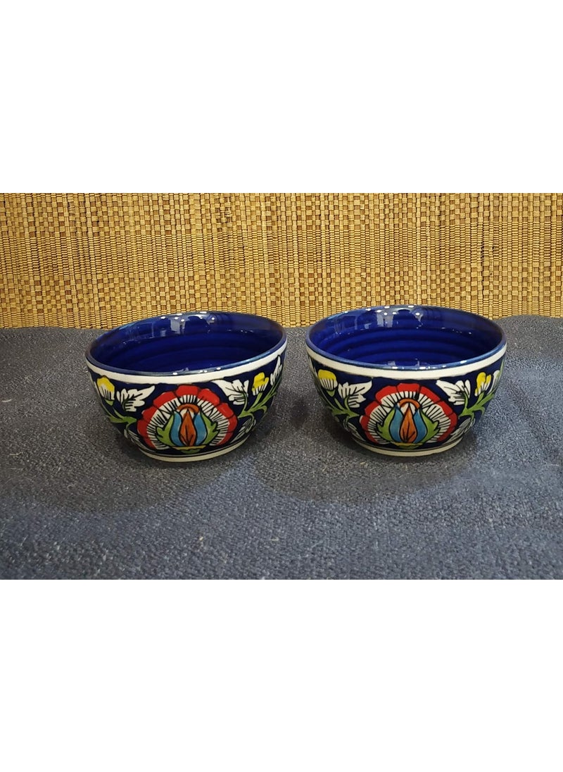 Caffeine Caffeine Ceramic Handmade Blue Jaipuri Combo Dinner Set (4 pcs.)  - Image 3