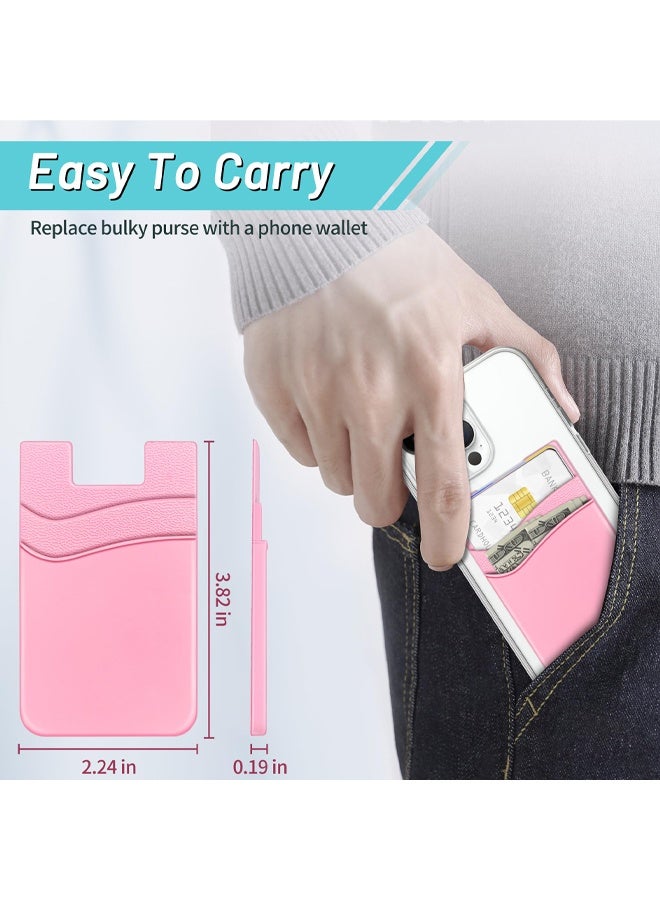 3Pcs Double Silicone Phone Card Holder Stick On Wallet Pocket for Smartphone Case - Image 2