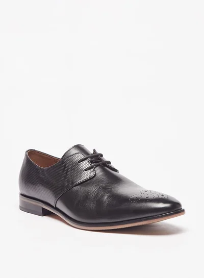 DUCHINI Men'S Textured Derby Shoes With Lace-Up Closure