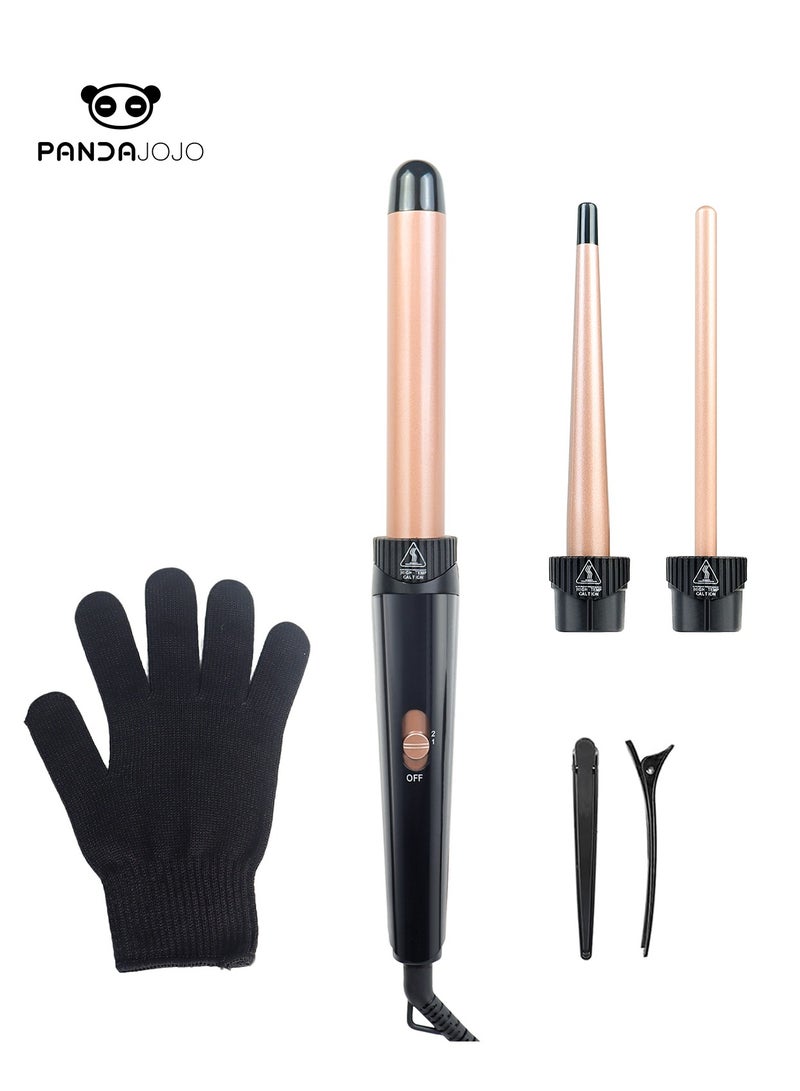 PANDA JOJO 3 in 1 Curling Wand Set - Hair Waver Curling Iron for Women with 3 Interchangable Ceramic Beach Waves Wands 9mm to 25mm Fast Heating Up Hair Curler - Image 1