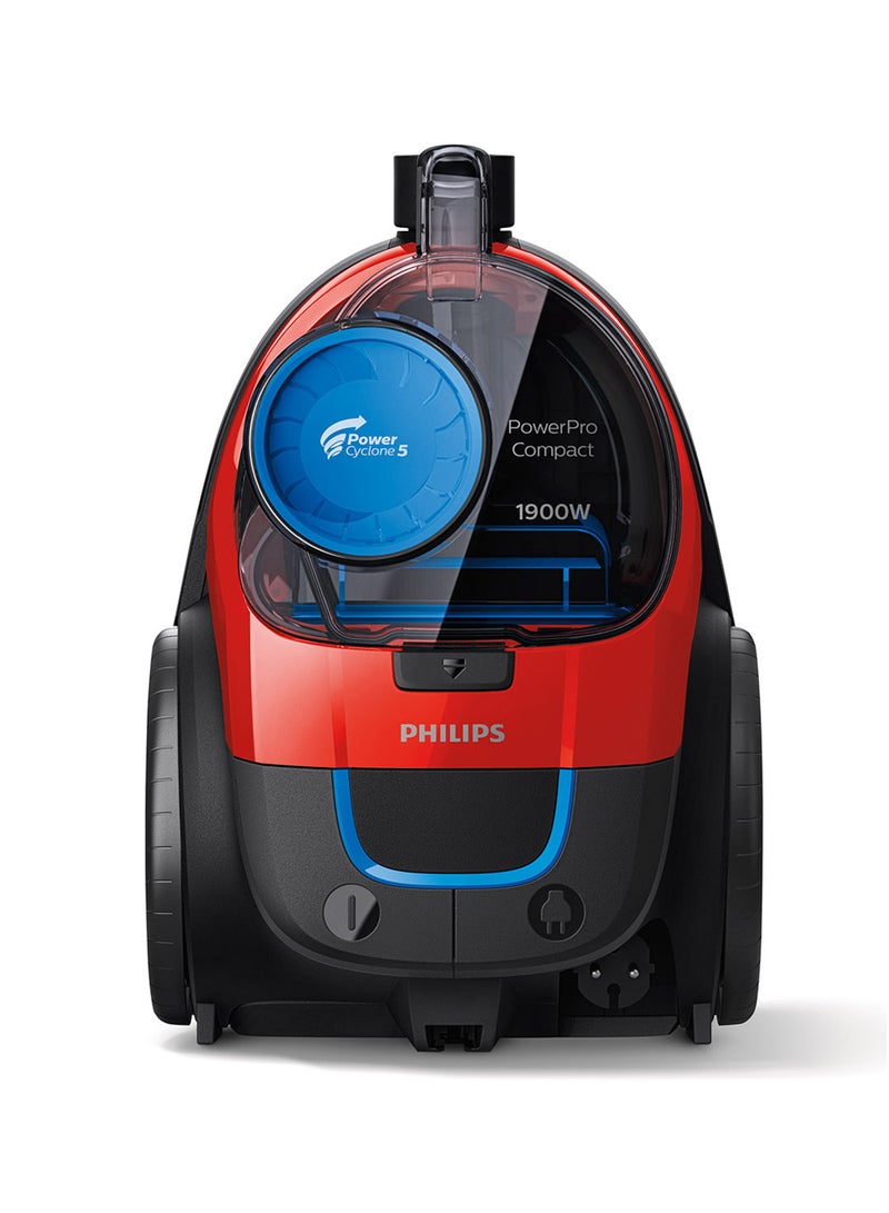 Philips Powerpro Compact Bagless Vacuum Cleaner 3000 Series, Monza Red,1600W,Hepa 13 Filter,Multi Clean Nozzle - Fc9351/61 1900 W FC9351/61 red - Image 1