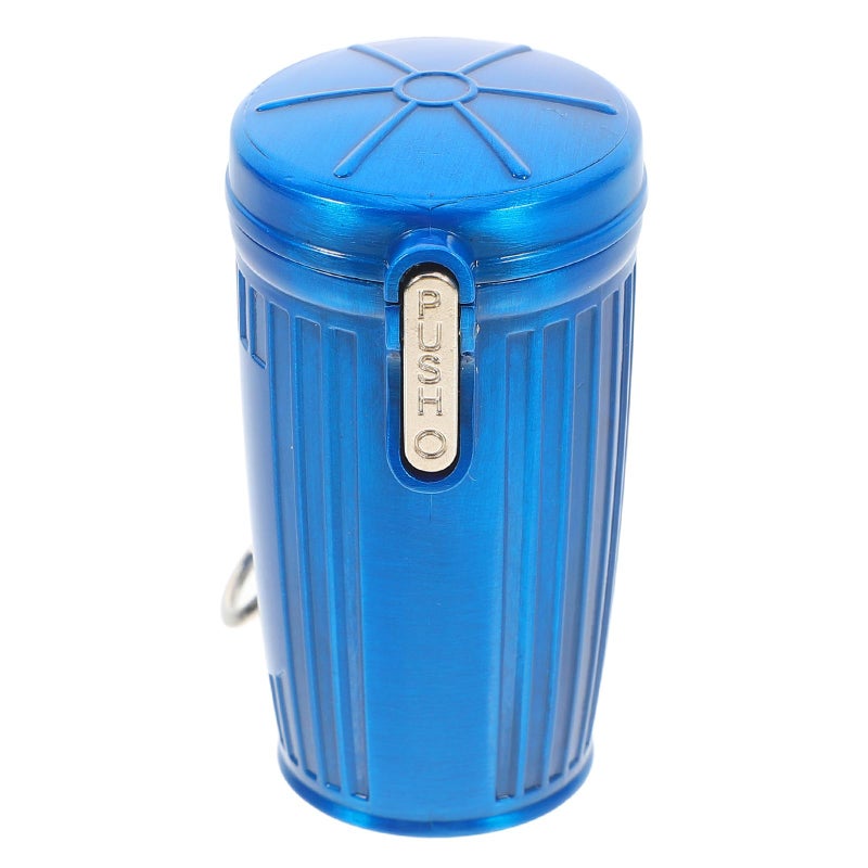 منفضة سجائر محمولة مقاومة للرياح بغطاء وسلسلة مفاتيح زرقاء صغيرة للسفر والسيارة والاستخدام الخارجي - Image 2