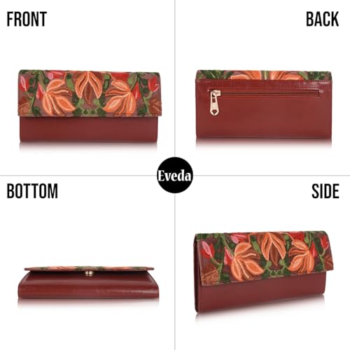 EVEDA Women Gorgeous Embrodeiry Clutch Ladies Party Wedding Purse Bag (Maroon) - Image 5