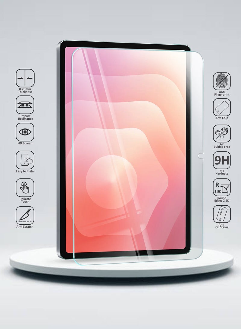دبليو تيك واقي شاشة زجاجي مقسى كامل التغطية بجوانب منحنية للجهاز اللوحي سامسونج جالكسي تاب S11 5G 2025 (11.0 بوصة) من سلسلة ووتك بريميوم - شفاف - Image 2