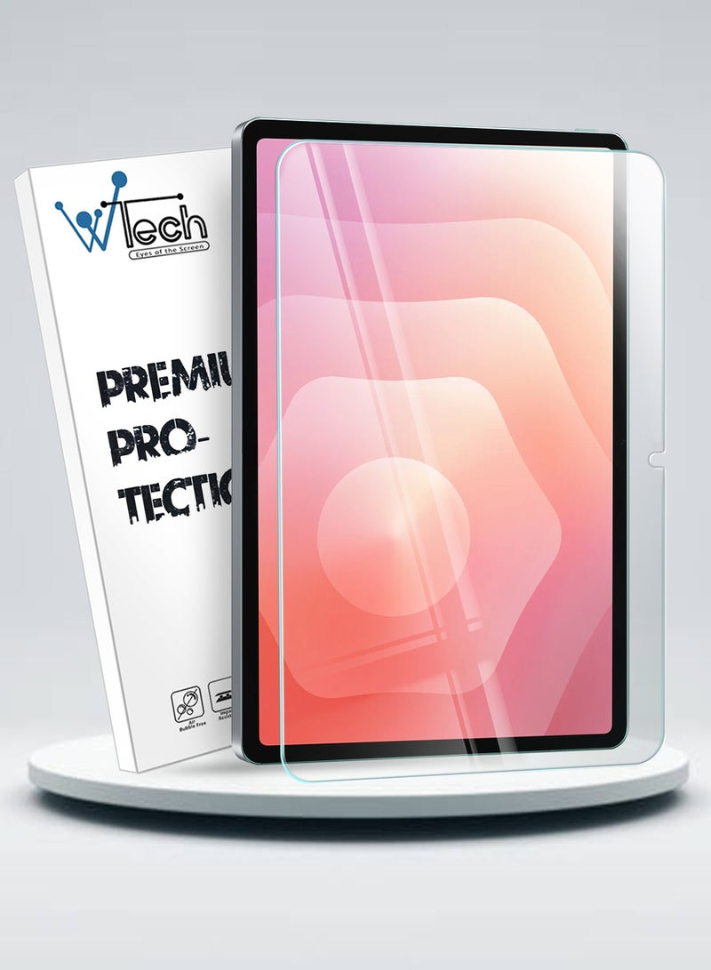 دبليو تيك واقي شاشة زجاجي مقسى كامل التغطية بجوانب منحنية للجهاز اللوحي سامسونج جالكسي تاب S11 5G 2025 (11.0 بوصة) من سلسلة ووتك بريميوم - شفاف - Image 1
