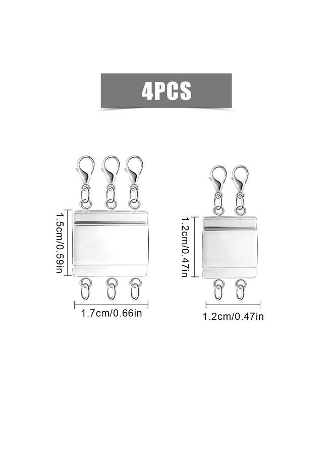 KINBOM 4Pcs Layered Necklace Clasps Layering Magnetic Necklace Detangler Jewelry Connectors Magnetic Necklace Separator For Layering Jewelry Diy (2/3 Strands Silver And Golden) - Image 2